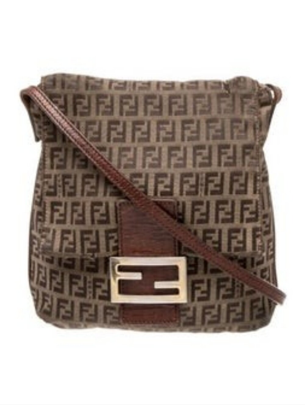 Fendi Brown Monogram cross body bag made In Italy